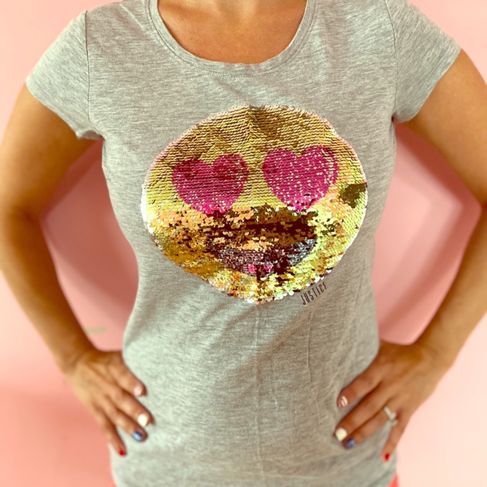 Sequin Switch Emoji T-Shirt (Justice)